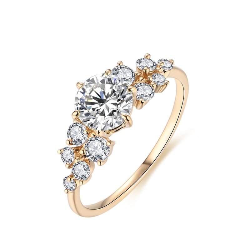 Moissanite Diamond Engagement Ring in Pure 14k Gold - Florence Jewellers