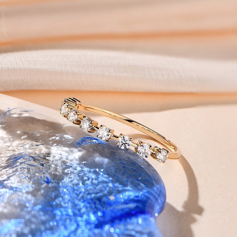 Moissanite Diamond Wedding Ring in Pure 14k Gold - Florence Jewellers
