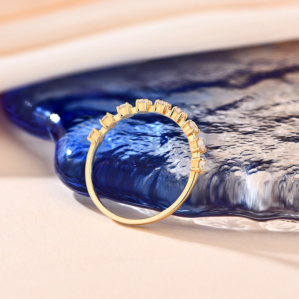 Moissanite Diamond Wedding Ring in Pure 14k Gold - Florence Jewellers