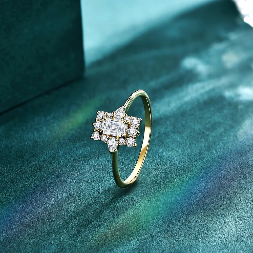 Moissanite Diamond Octagon Cut Ring in Solid Gold - Florence Jewellers