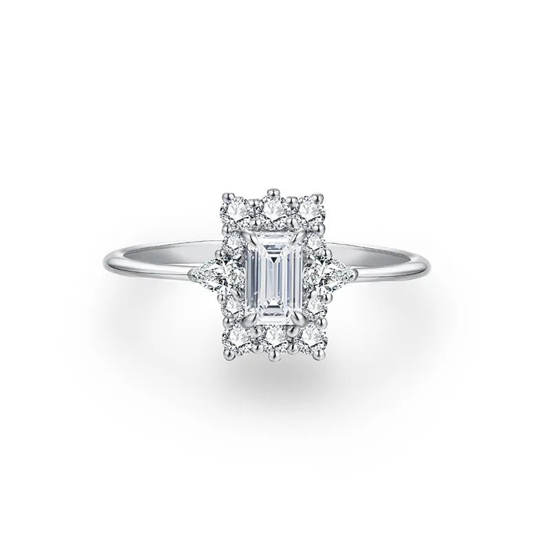 Moissanite Diamond Octagon Cut Ring in Solid Gold - Florence Jewellers