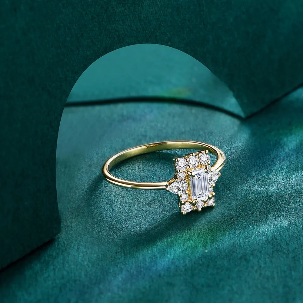 Moissanite Diamond Octagon Cut Ring in Solid Gold - Florence Jewellers