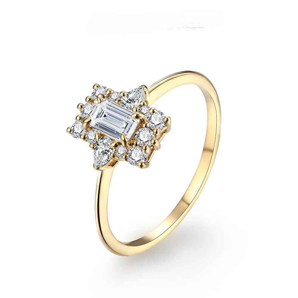 Moissanite Diamond Octagon Cut Ring in Solid Gold - Florence Jewellers
