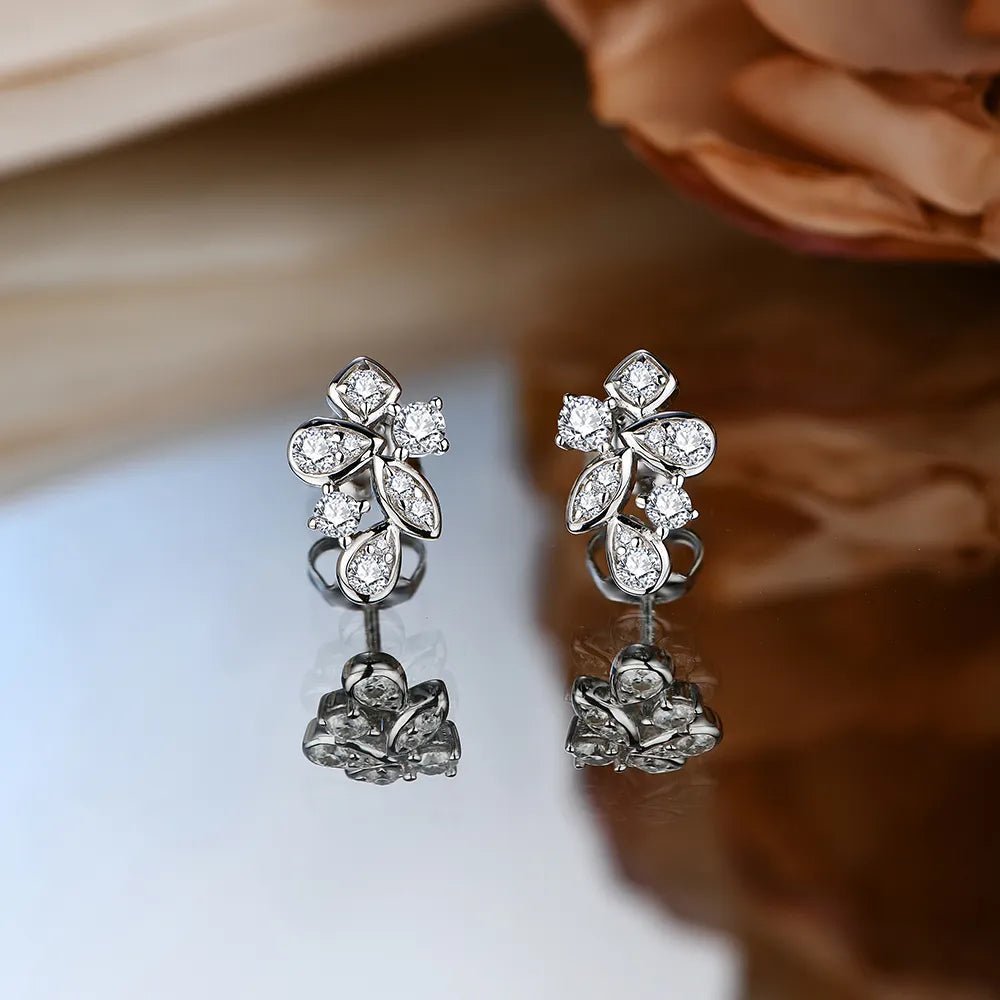 Moissanite Diamond Stud Earrings in 925 Sterling Silver - Florence Jewellers